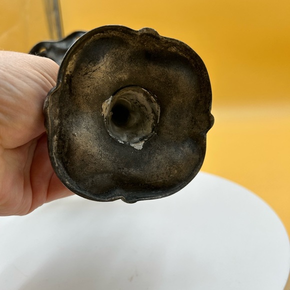 Antique metal Lilly pad compote, bronze? - Picture 3 of 4